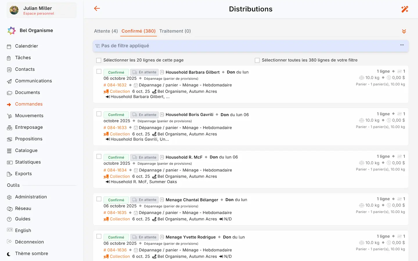 Commandes